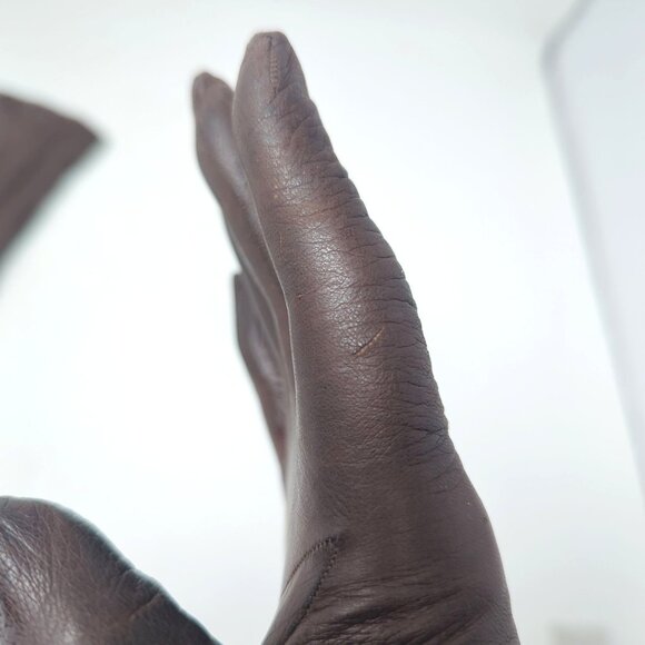 Vintage Regency Brown Gloves Small Mid Real Kid - Picture 5 of 8